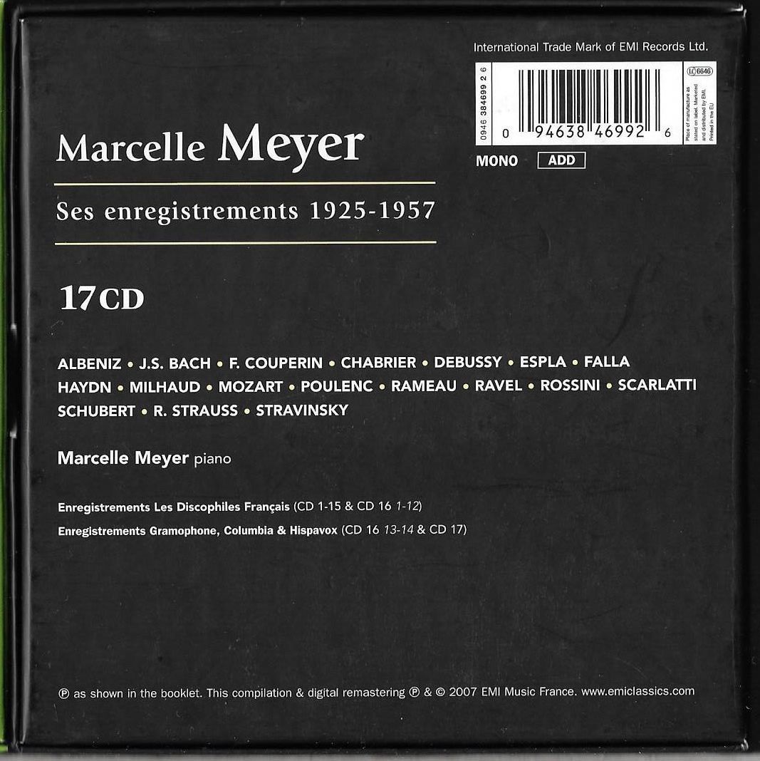 マルセル・メイエ:記録1925-1957✳️EU 17CD BOX マルセル・メイエ