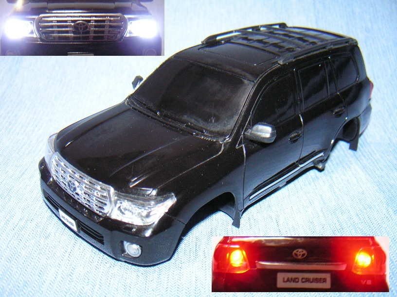 京商 ミニッツ 4×4ジムニー用 ランドクルーザー200ボディ黒 LED付き
