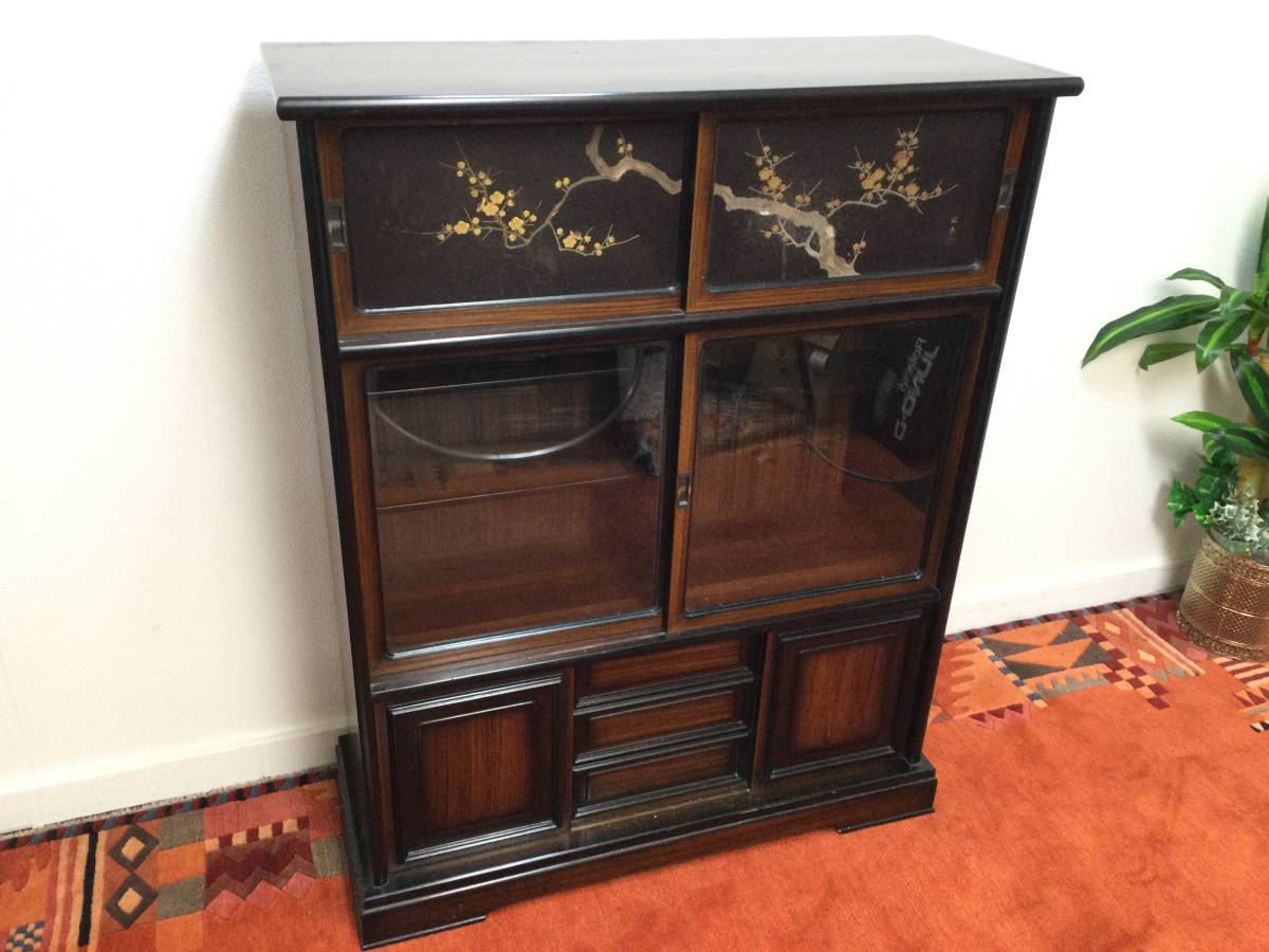 昭和 レトロ 古家具 キャビネット 本棚 飾り棚 古民家 レトロ