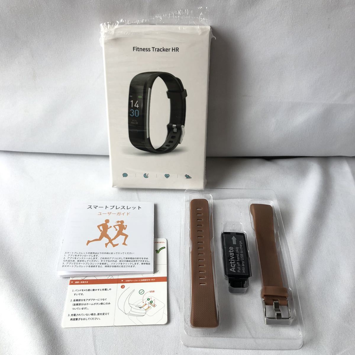 【未使用】【未使用】☆送料無料☆ fitness tracker HR スマートウォッチ S5 ブラウン 歩数計 心拍計 Runmifit