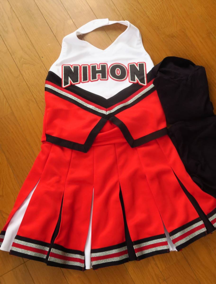 【未使用に近い】日本 NIHON チアリーディング トップ＋スカート5点セット（リサイクル品）チアダンス チアガール ユニフォームの落札情報