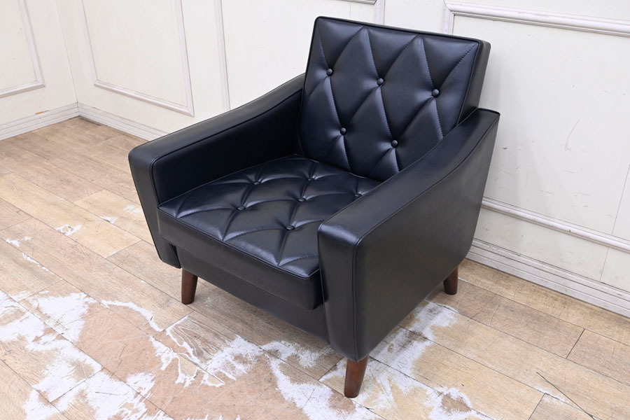 IDC大塚家具】Domicil ドミシール 黒総革 アームチェア IDC大塚家具