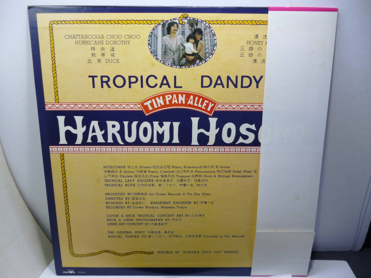 【やや傷や汚れあり】帯付LP / 細野晴臣 Haruomi Hosono / トロピカル・ダンディー Tropical Dandy