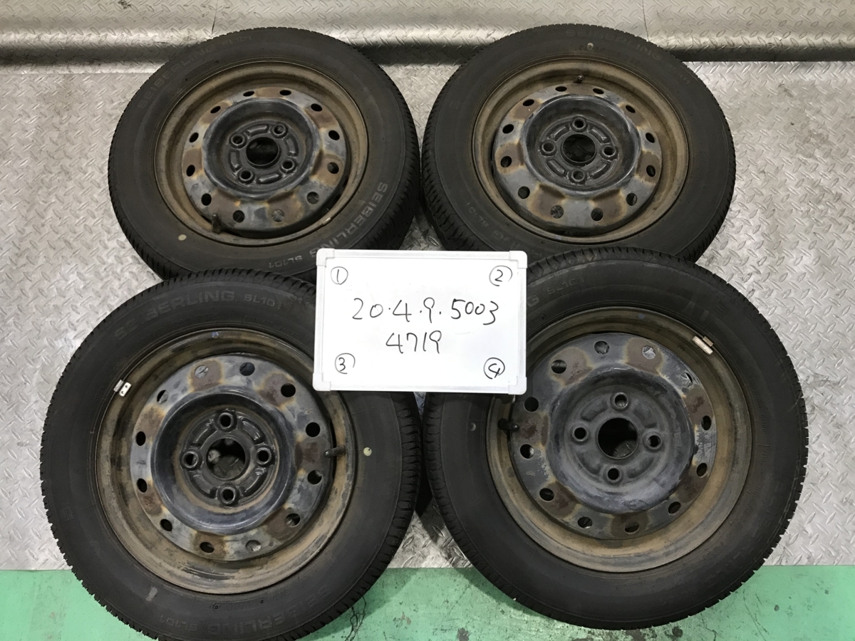 日産モコ夏タイヤ純正ホイルキャップ付155/65R13 軽自動車全般 激安 ...