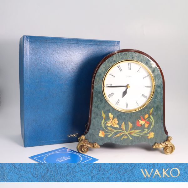 未使用 189984 WAKOクロック 銀座和光 ガラス 置時計 ペーパー