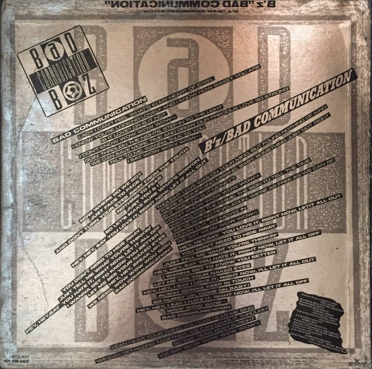 B'z パンフレット BaD COMMUNICATION B'z 1989年ツアー・パンフレット BaD COMMUNICATION BAD-CLUB