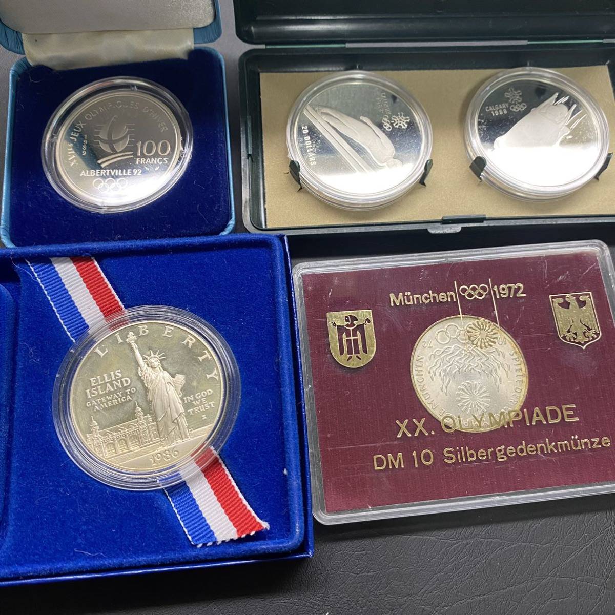 ◇自由の女神 記念コイン 1ドル銀貨 26.73g プルーフ貨幣 5点セット ...