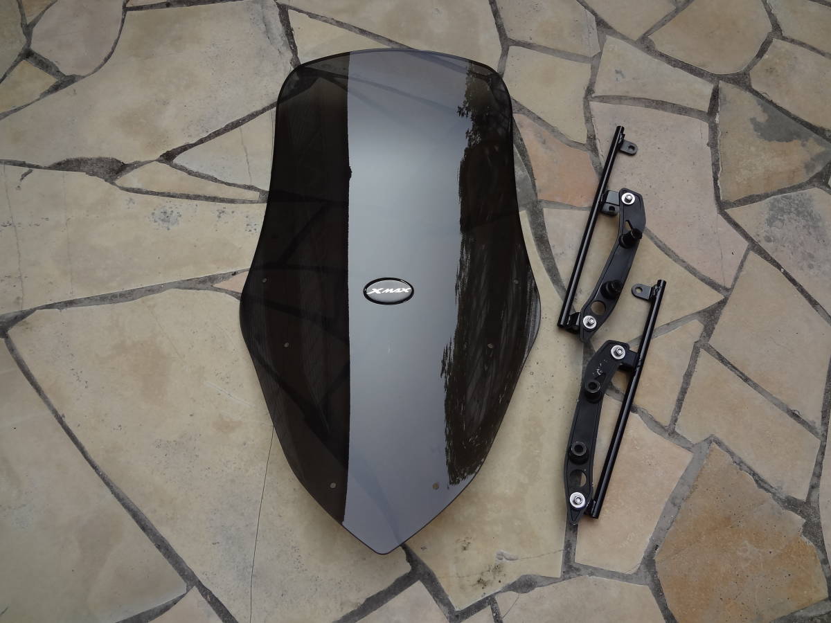 傷や汚れあり】XMAX250 ロングスクリーン スモークスクリーン シールド