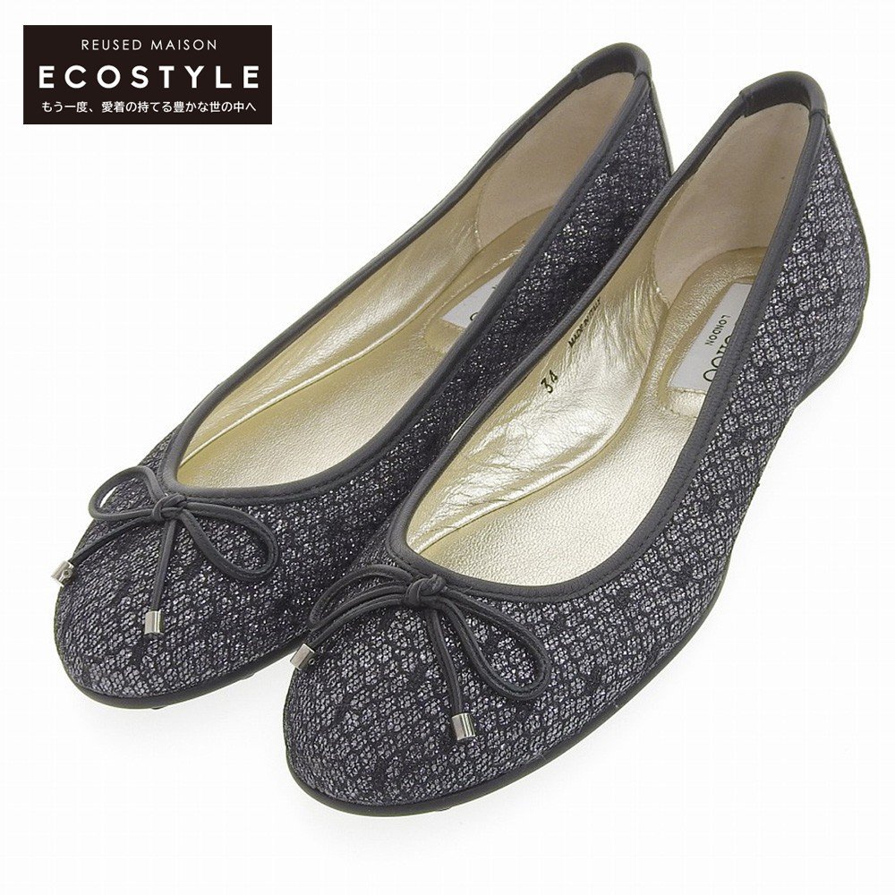 JIMMY CHOO 34 1/2フラットシューズ 靴
