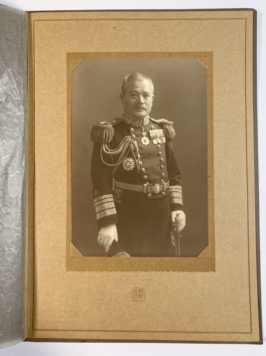 旧日本軍 陸 海軍将官肖像掛け軸 やや傷や汚れあり】貴重【海軍中将 左近司政三】 肖像 古写真 明治大正