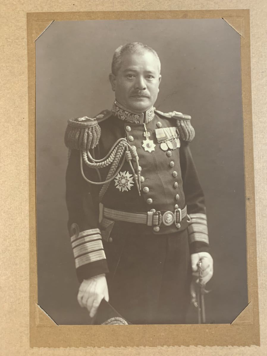 やや傷や汚れあり】貴重【海軍中将 左近司政三】 肖像 古写真 明治大正