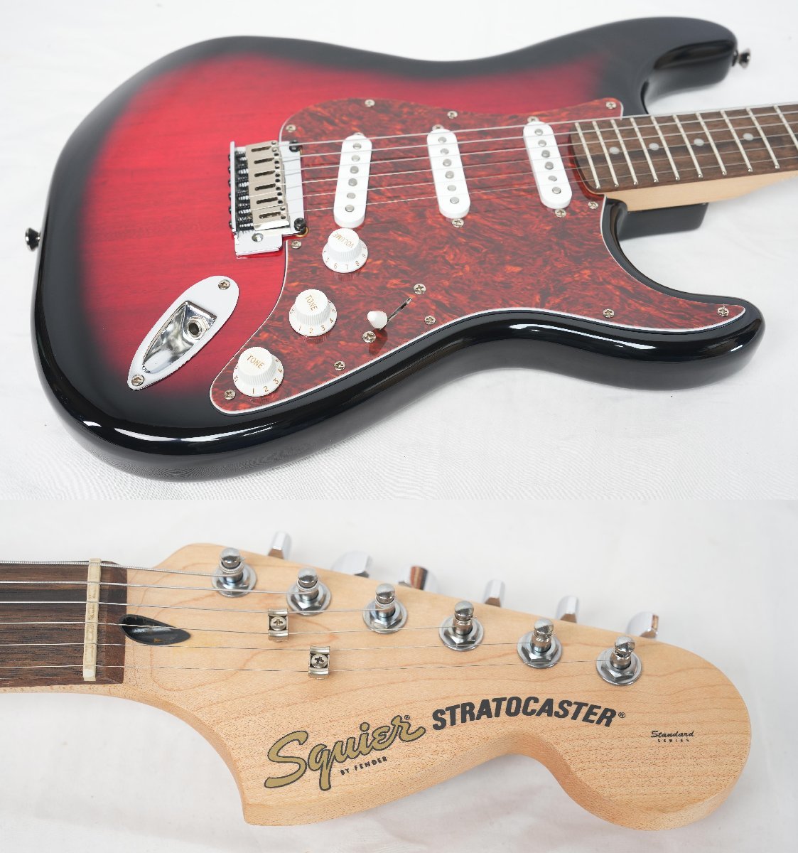 やや傷や汚れあり】☆Squier by Fender☆Standard Stratocaster レッド
