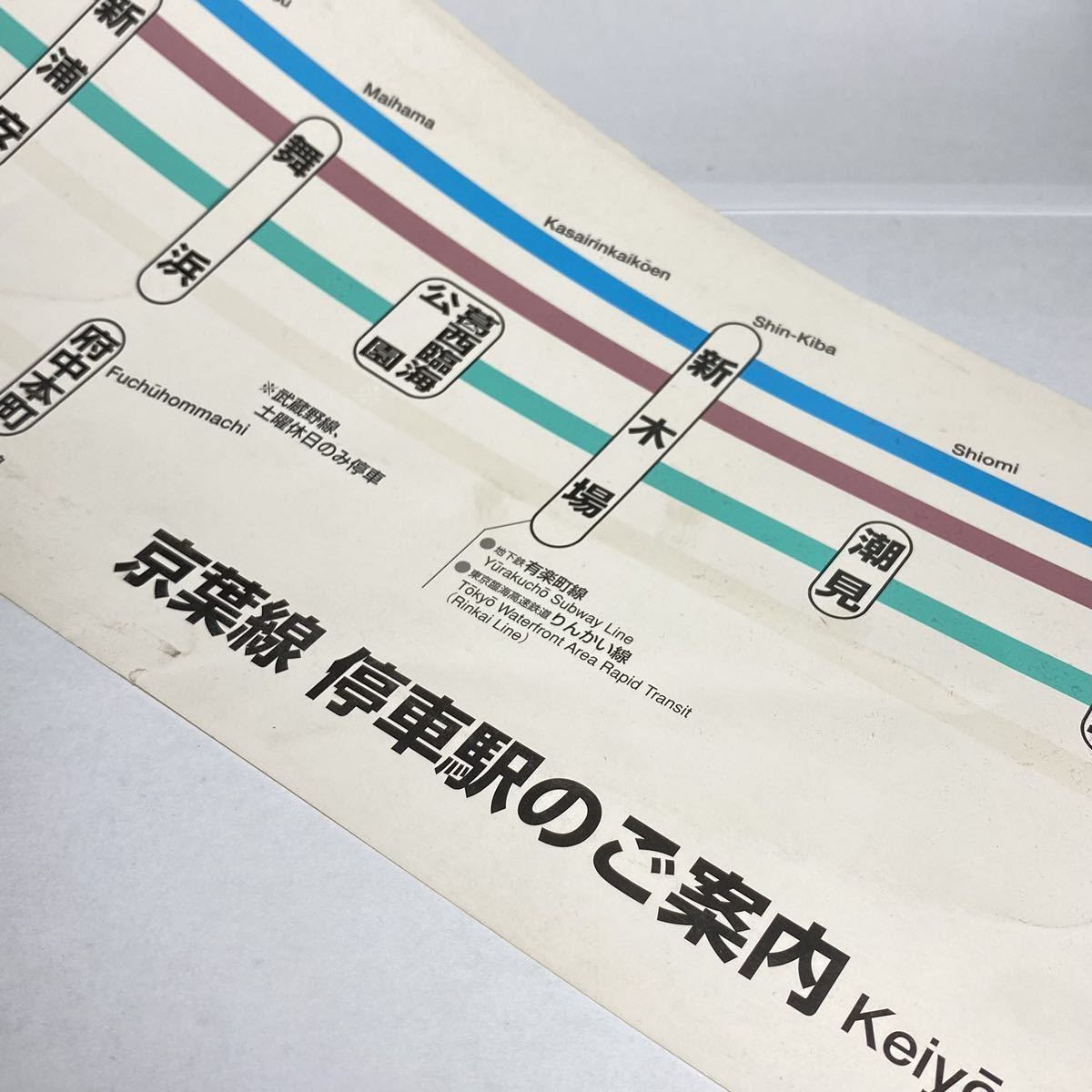 傷や汚れあり】【鉄道部品】京葉線 ドア上路線図停車駅のご案内 2009.3