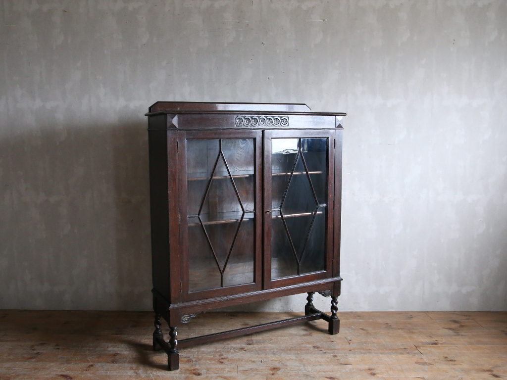 イギリス アンティーク 家具 キャビネット 食器棚 飾り棚 店舗什器