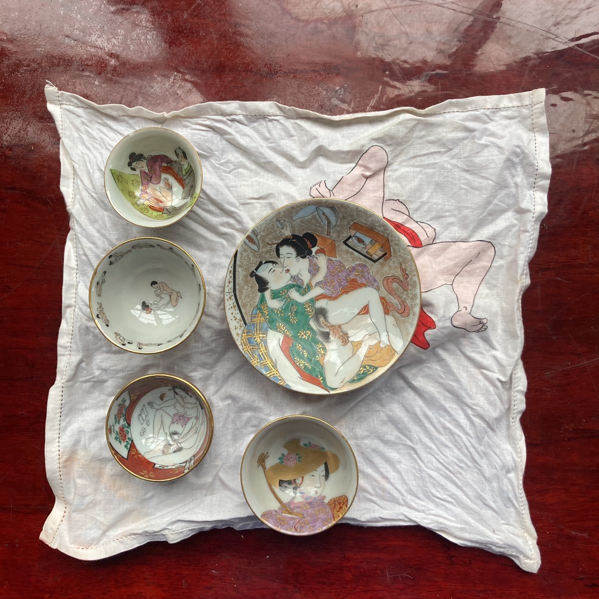 唐絵細密画盃九谷焼明治期