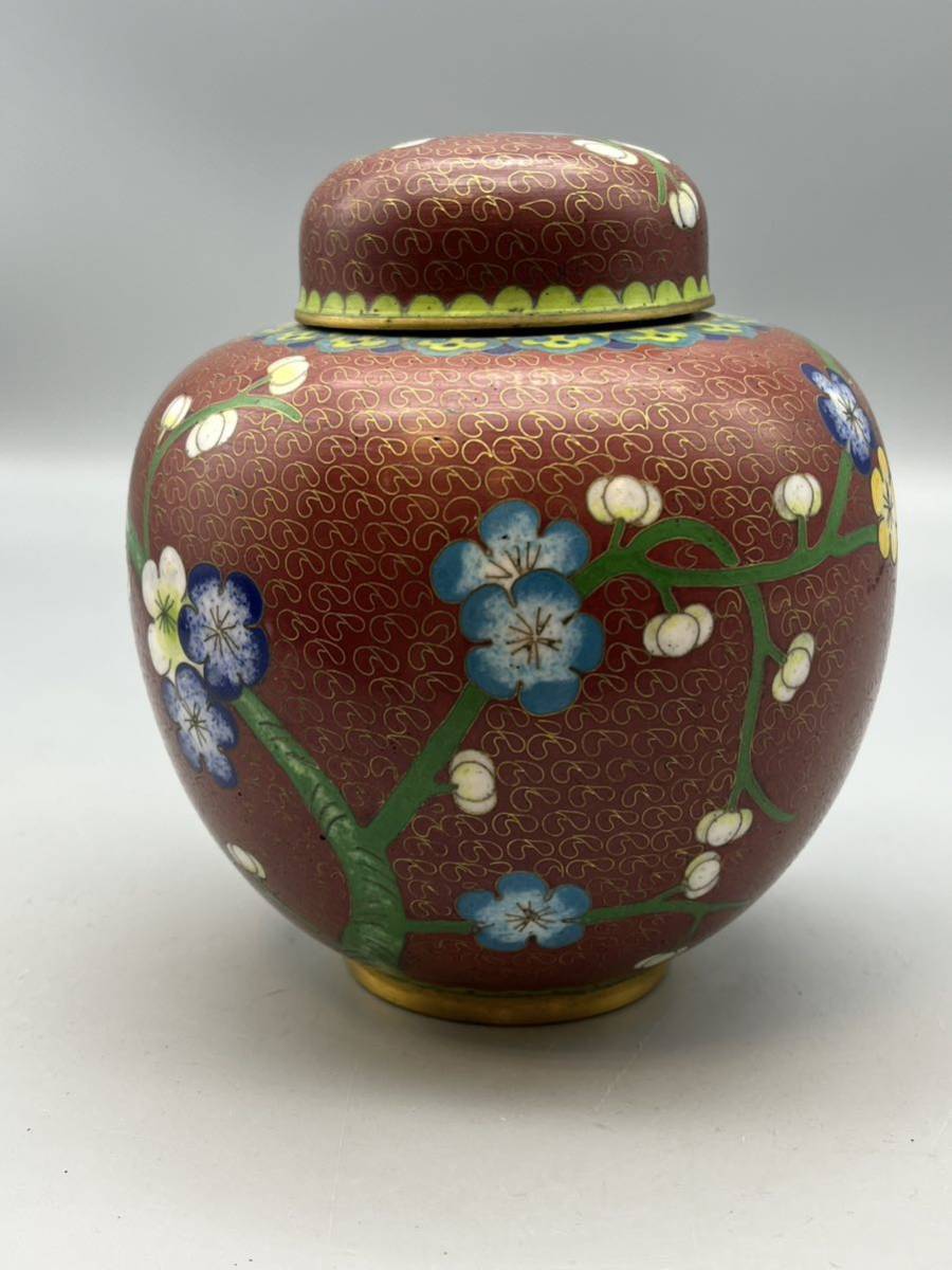 1458 七宝琺瑯仙鶴花瓶