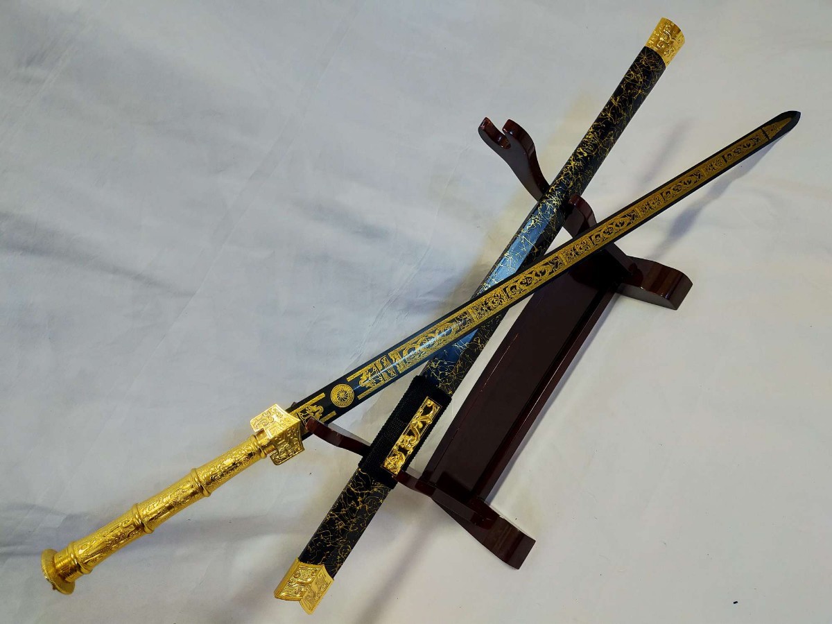 未使用】1円スタート ☆新品☆ 古代中国の剣(黒金) 漢剣シリーズ④