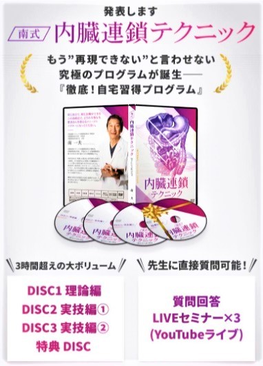 未使用】南一夫の南式内臓連鎖テクニック＋購入者限定 南式内臓連鎖 