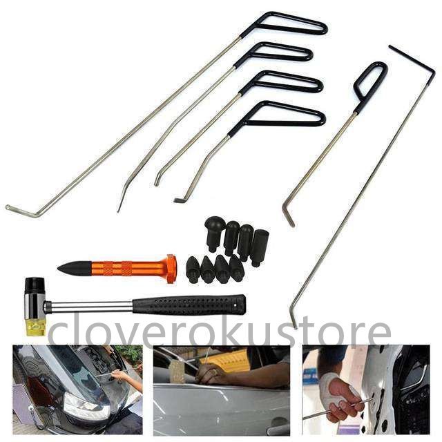 【未使用】デントツール 自動車 へこみ 修理 ツールキット 凹み リムーバー PDR Pods Tools ロッド 無塗装 補修 板金 工具の