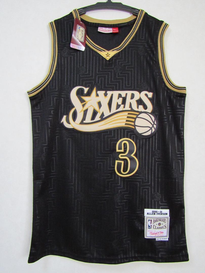 美品 NBA IVERSON アレン・アイバーソン 76ers ユニフォーム 黒 【公式