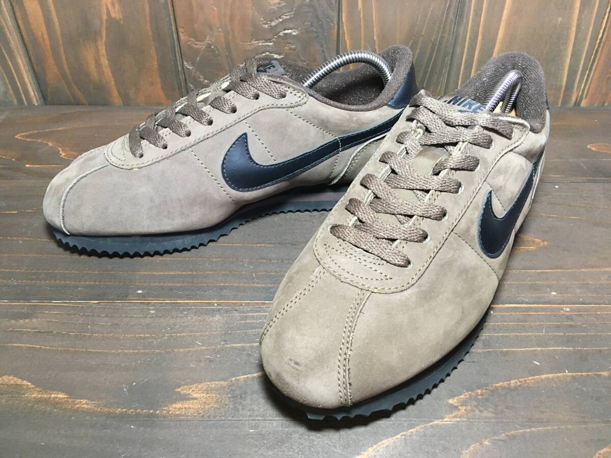 【未使用に近い】★NIKE ナイキ Foot Locker 別注 レザー コルテッツ ブラウン×黒 ヌバック 95年製 25.5cm 美品