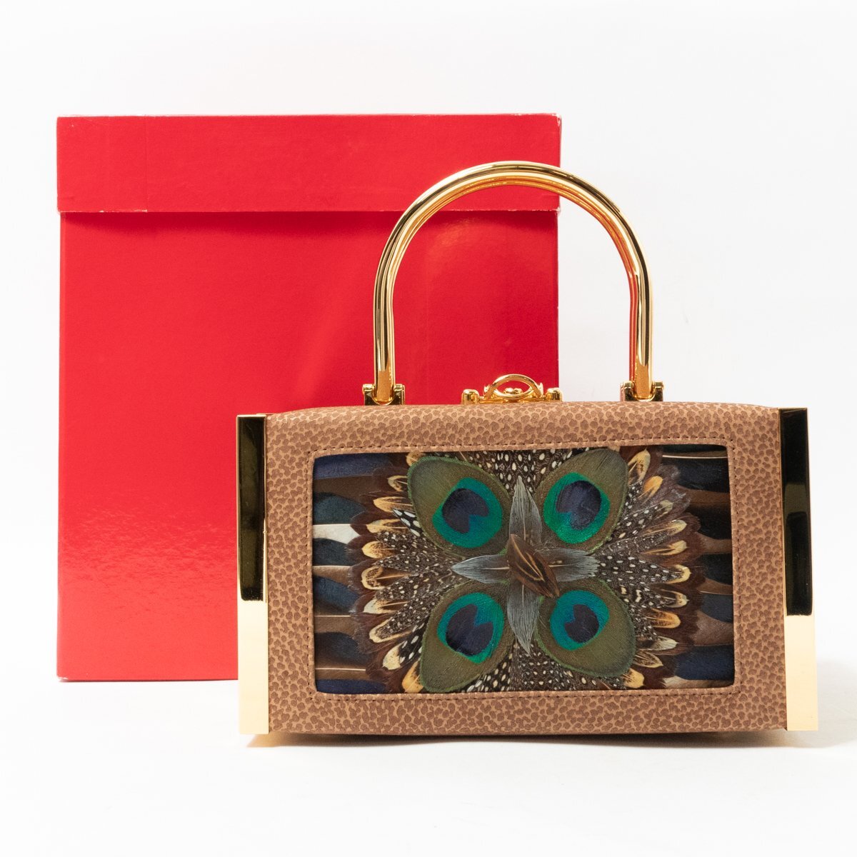 Sovelana 花柄ボックス型ハンドバッグ Sovelana 花柄ボックス型ハンドバッグ