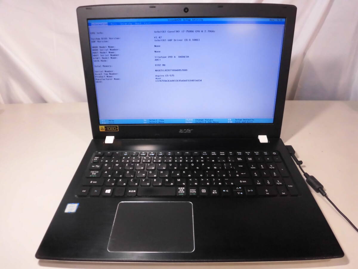 ノートパソコン Corei7 Acer aspire E5 576G