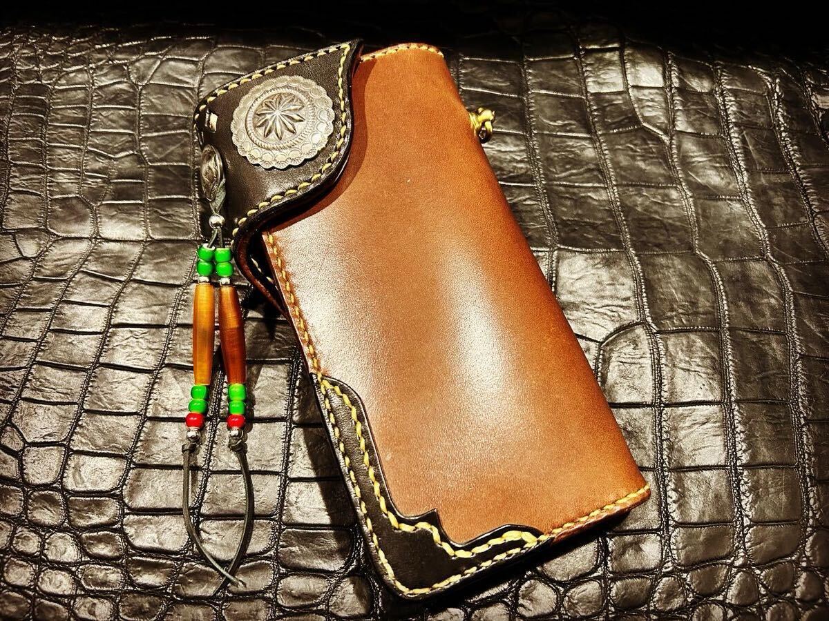 新品未使用 SAAD 長財布 レザーロングウォレット ブラウン SAAD サード