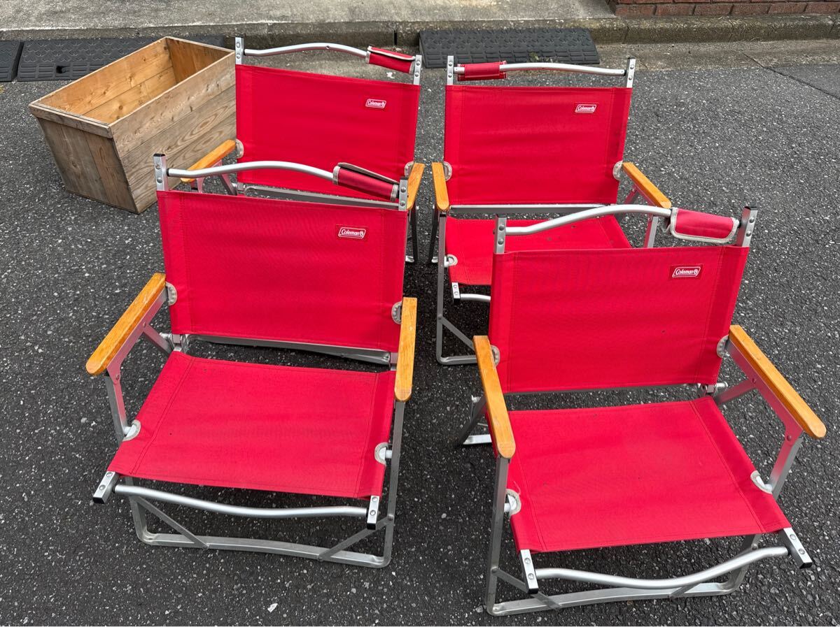 美品✨　Coleman コンパクトフォールディングチェア　レッド&オリーブ　2脚 Amazon.co.jp: Coleman(コールマン) チェア コンパクト