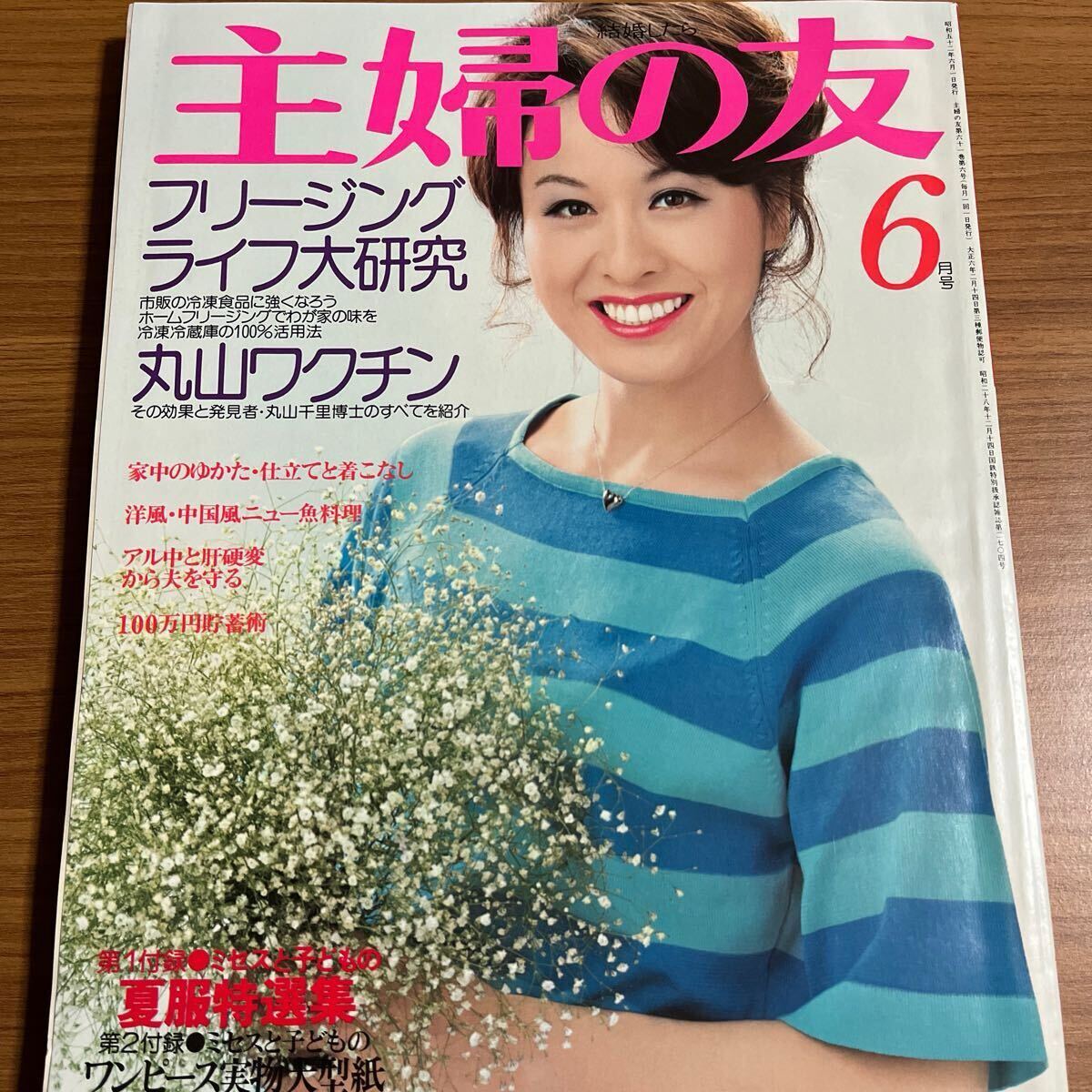 やや傷や汚れあり】【昭和レトロ雑誌】主婦の友 1977年6月号 表紙