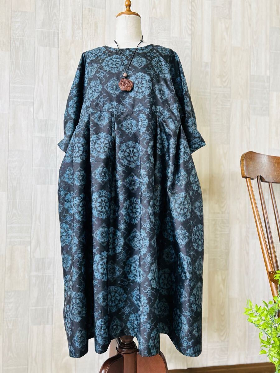 村山大島紬からワンピース