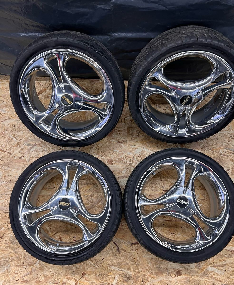CRIMSON MYRTLE 17インチホイール　17×7JJ 傷や汚れあり】CRIMSON GOJFY 17×7JJ オフセット40 メッキ ホイール 17
