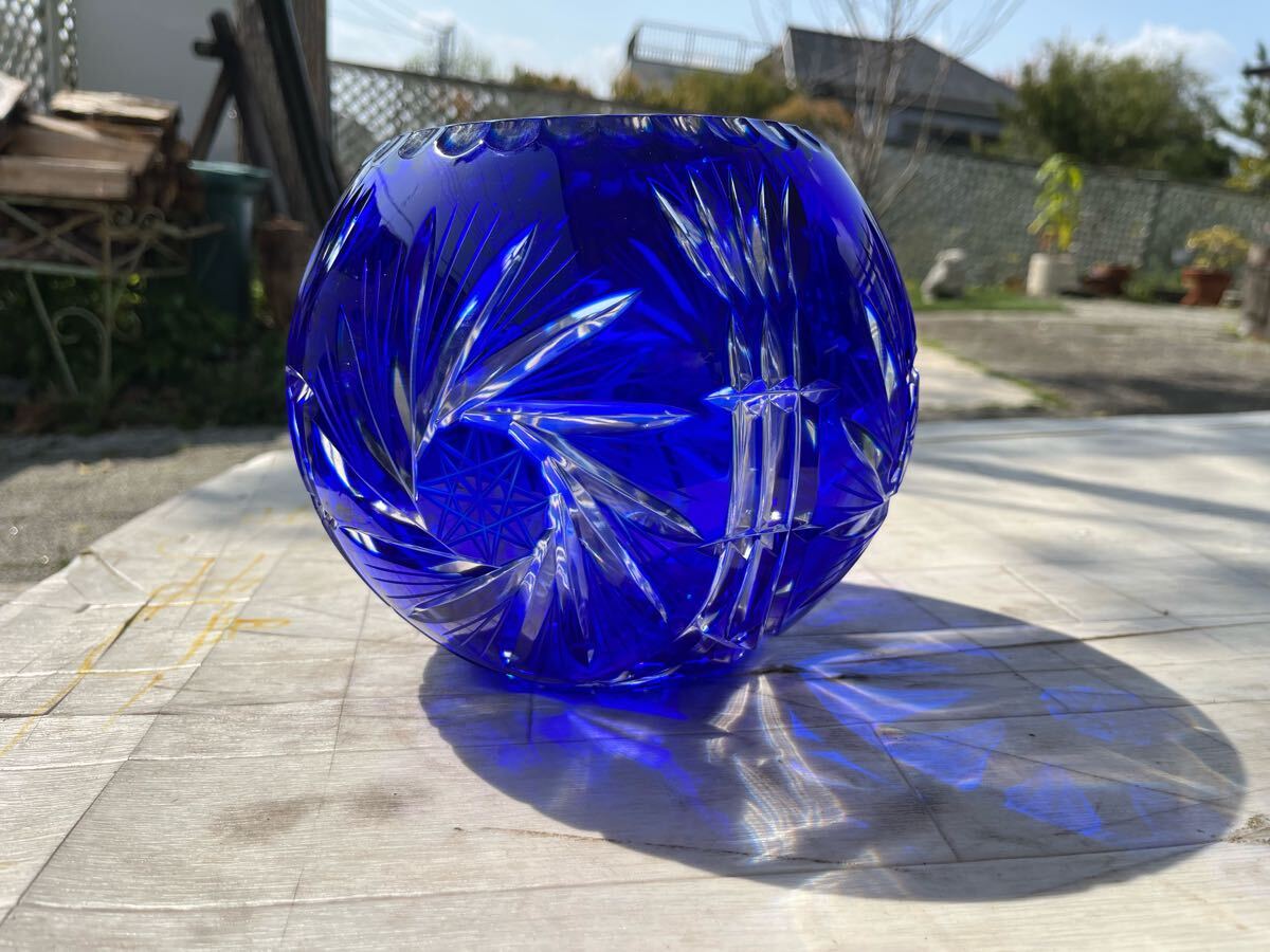 大型 バルソビア ハンドカット クリスタル花瓶 ポーランド製 新品