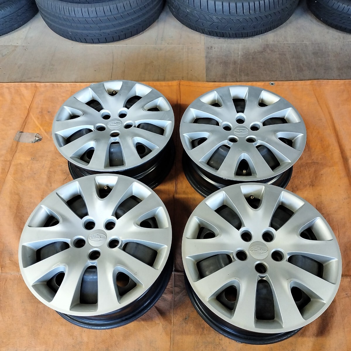 ○SUBARU スバル 純正 RC1 R2 15インチ 4.5J +45 PCD 100 4H ガンメタ
