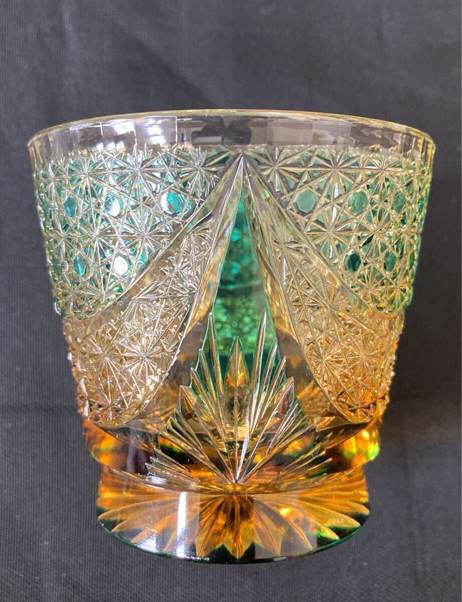 美品『江戸切子』門脇作 門脇硝子加工所 門脇健二（検索 茶道具