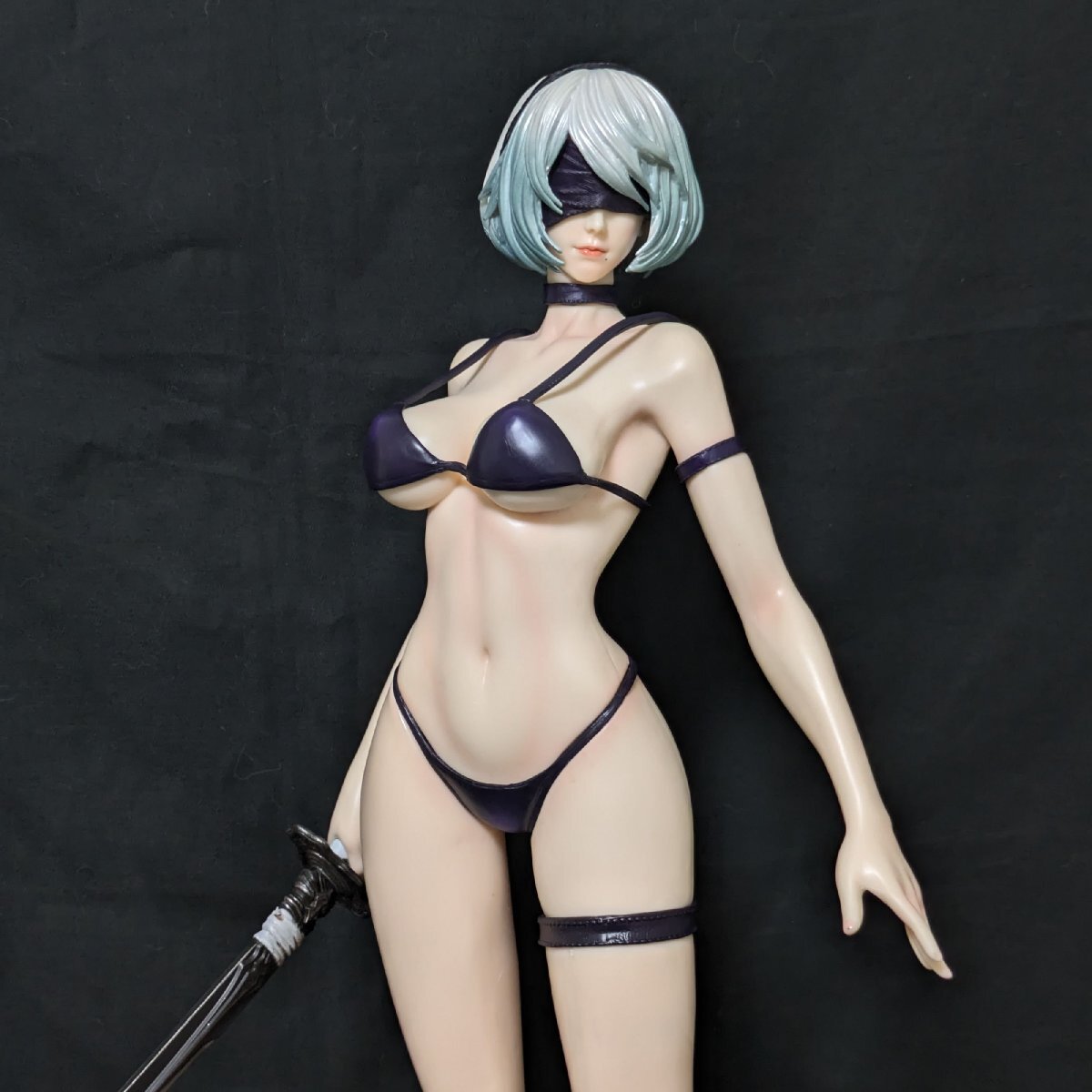 未使用】ニーアオートマタ 【 2B 水着ブラックVer.】頭部2種◇51㎝ 1