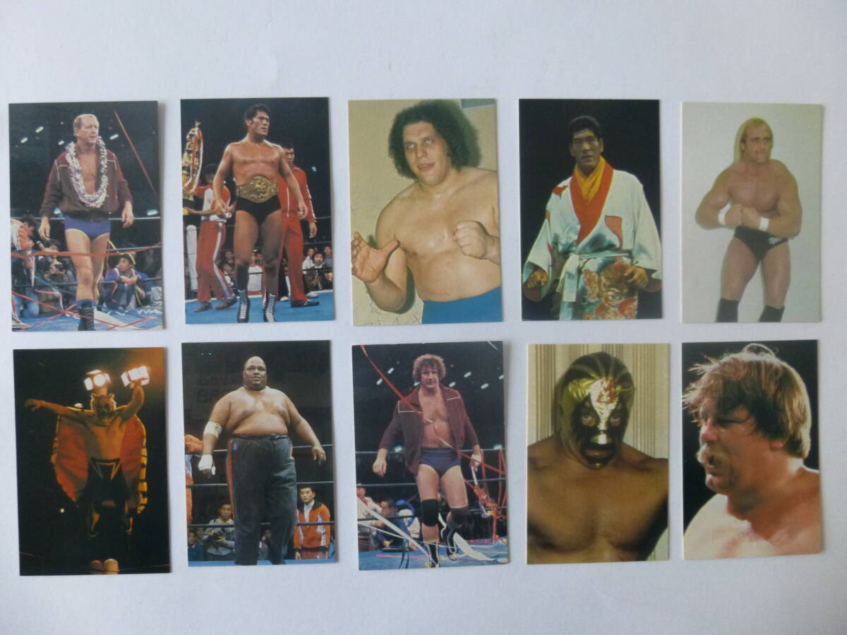 プロレスカード　梶原プロ　アントニオ猪木　ジャイアント馬場　アンドレ　ホーガン　マスカラス　ブッチャー　タイガーマスク　ハンセンの1番目の画像