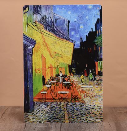 新品】世界の名画 肉筆 油絵 風景画 ゴッホ [夜のカフェテラス] 印象派