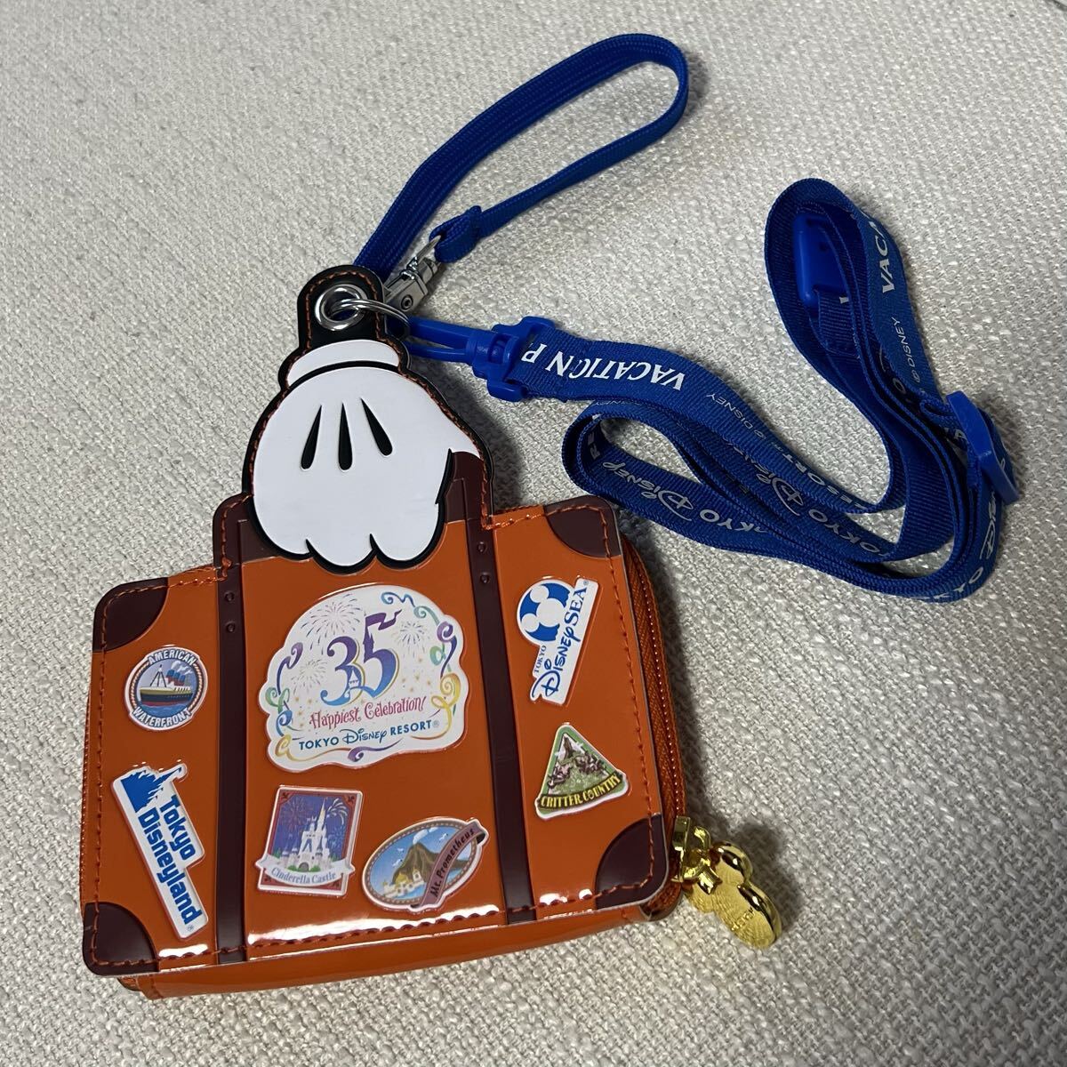 中古】当時物!!東京ディズニーランドチケットホルダーケース4個（1個紐