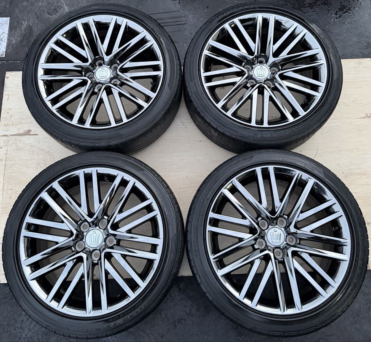 210系 クラウンアスリート ブラックスパッタリング 18×8J+40 希少 純正 