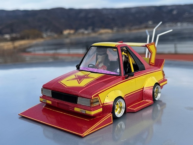 中古】1/24 430セドリック チバラギ仕様 改完成品 デッパ 竹ヤリ 街道