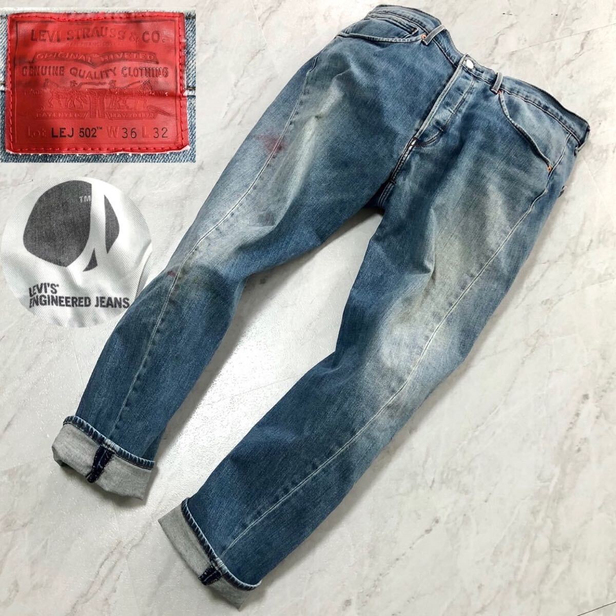 美品 極上 濃紺 Levis リーバイス 00001-07 ENGINEERED JEANS エンジニ 