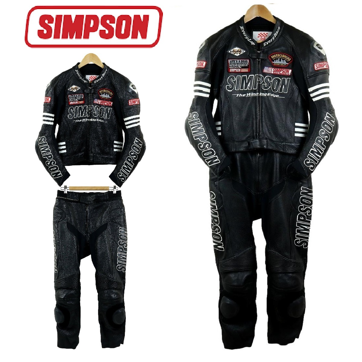 SIMPSON レーシングスーツ シンプソン 革ツナギ 3L セパレート MFJ