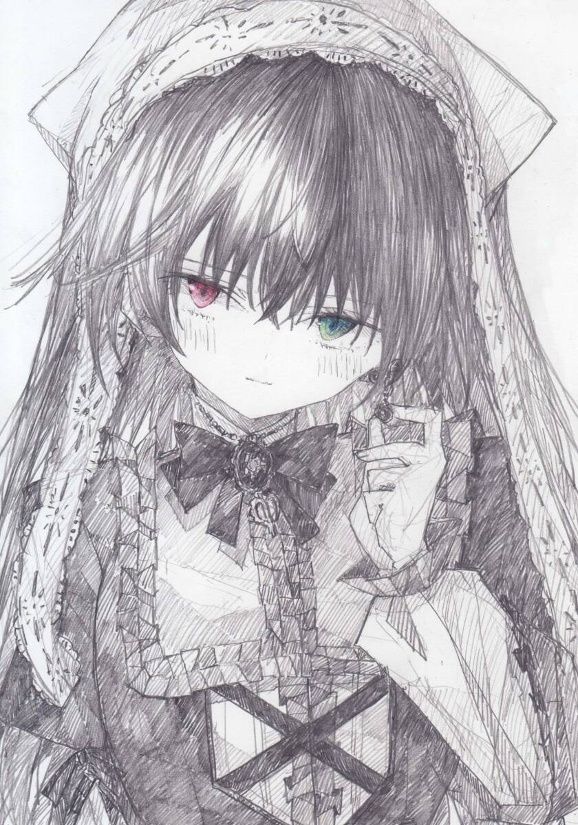 9*8様 ローゼンメイデン翠星石 手書きイラスト 色紙 翠星石 Yahoo!