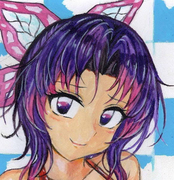 新品】鬼滅の刃『胡蝶しのぶ』【同人 手描き イラスト】鉛筆画の落札