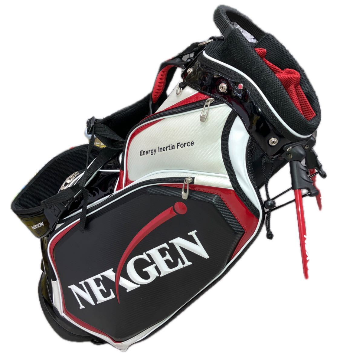 新品】キャディバッグ NEX 新品未使用 9インチ 黒 シルバー ネームタグ