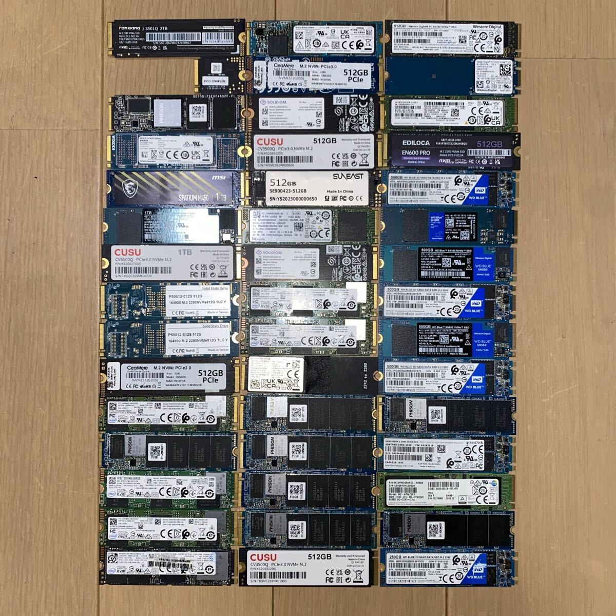 全体的に状態が悪い】【超豪華45枚セット】M.2 NVMe SSD 大量まとめ