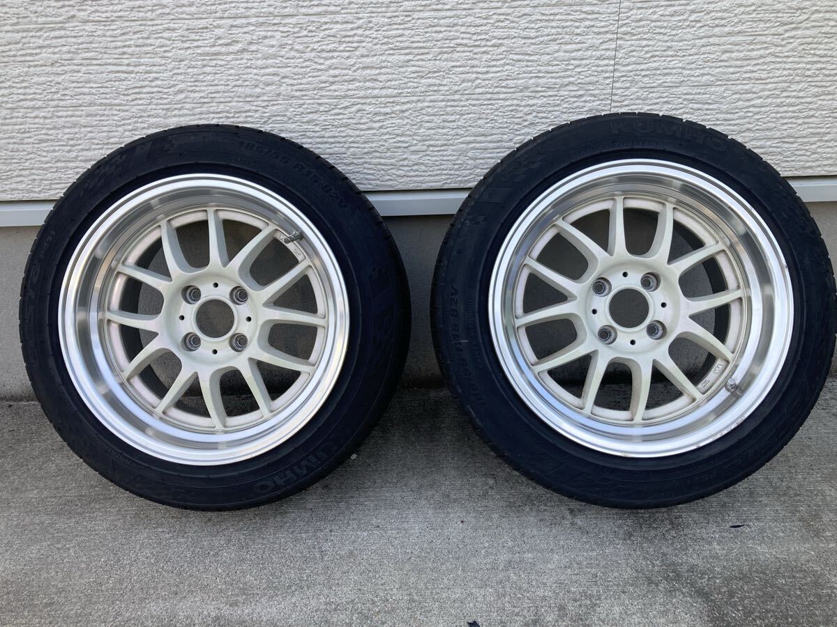 BBS RS 4穴 6.5J 15インチ PCD100,114.3マルチ 165/50r15 KUMHO バリ山 