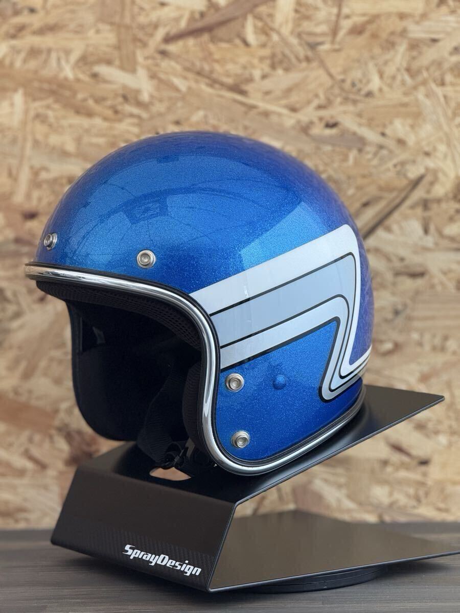 新品】新品 カスタムペイントヘルメット検 半キャップ コルク半 レディ