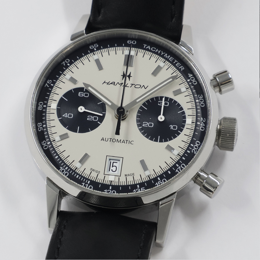 本物 HAMILTON ハミルトン クロノグラフ 8802A メンズ腕時計 電池新品